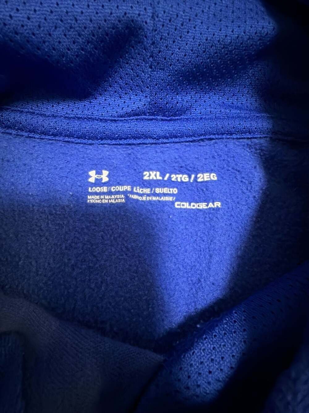 Under Armour ColdGear Loose Fit Blue Hoodie Sweatshirt Men's Size 2XL